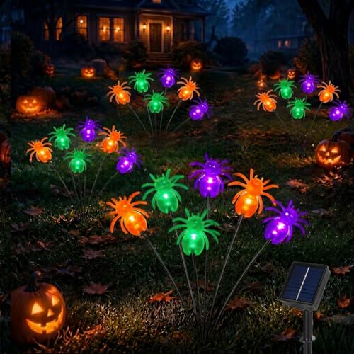 Spider Solar Halloween Decorations Outdoor with 8 Lighting Modes - Pathway Stake Lights - Variation 4