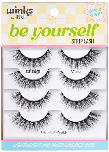 False Eyelashes - Reusable Fluffy Wispy Lash Set with 4 Pairs - Vibez Style
