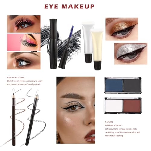 All-in-One Makeup Kit for Teens Silver 106 Pcs Professional Cosmetic Set