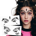 Poison Ivy Face Jewels Devil Face Gems Tattoo Sticker - Black