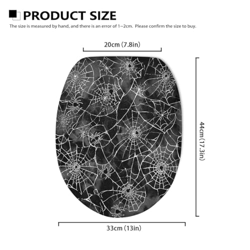 Spider Web Toilet Seat Cover Halloween Bathroom Decor - Elastic Fit, Machine Washable