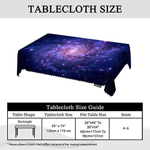 Galaxy Space Tablecloth Blue Galaxy Constellation 52x70 Inch - Rectangular Decor for Kitchen & Parties