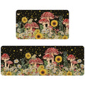 Farmhouse Mushroom Kitchen Rugs and Mats Set of 2 - Rectangular Variation 01