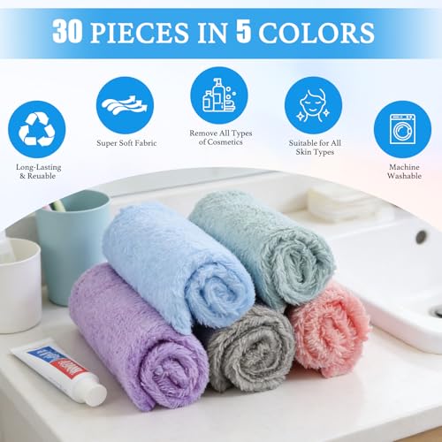 Reusable Makeup Remover Cloths 7x7 Inch Set for Face & Travel