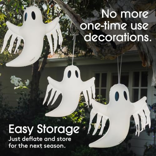 Inflatable Hanging Ghost Halloween Decorations 3-Pack for Indoor & Outdoor Use