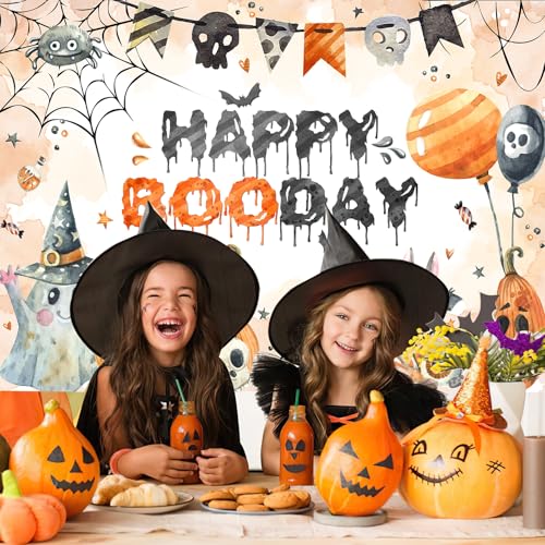 Avezano Happy Boo Day Halloween Ghost Banner 7x5ft - Birthday Backdrop