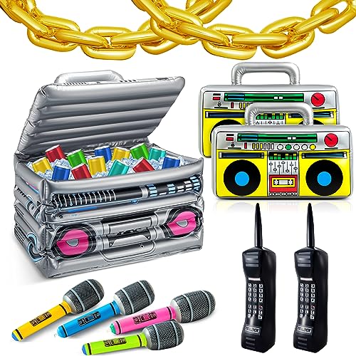 80s 90s Halloween Party Decorations Inflatable Boombox Set - Retro Costume Props