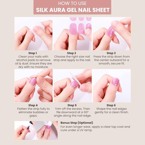 Self-Adhesive Nail Foils Set - Gradient Glitter Nude Long-Lasting Manicure