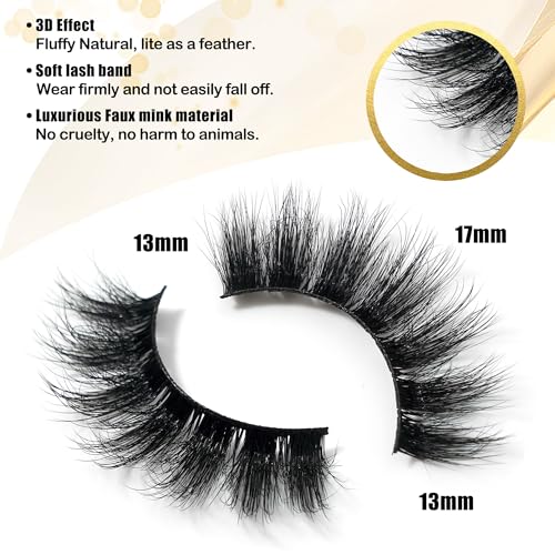 False Eyelashes 5D Fluffy Thick Dramatic Natural Wispy Reusable Pack of 7 Pairs No.363