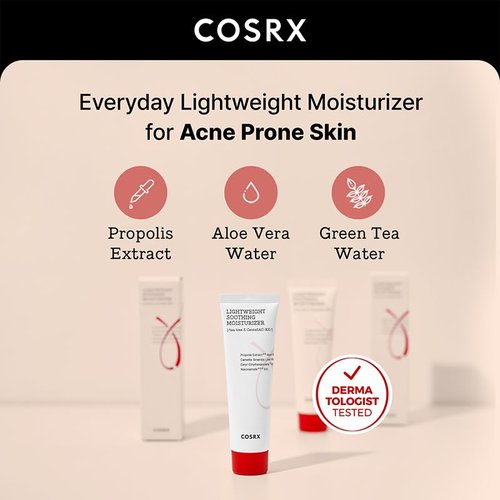 COSRX AC Collection Soothing Moisturizer - Lightweight Aloe Vera Formula, 80ml | Paraben & Animal Testing Free
