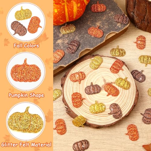 Fall Pumpkin Glitter Confetti - 500 Pcs Felt Autumn Table Decorations - Variation of THIS listing