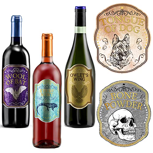 Halloween Apothecary Labels for Wine Bottles - 36 Styles, Removable Decals
