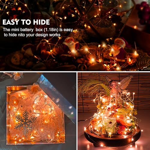 Orange 24 Pack Battery Operated LED Fairy String Lights Waterproof 7ft for Wedding Party Garden