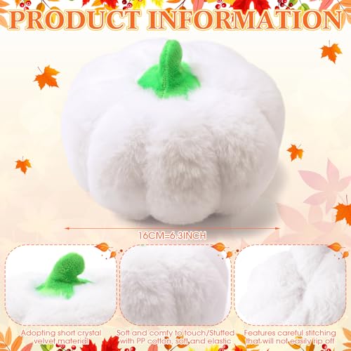 Simgoing 4 Pcs White Pumpkin Decorative Pillows Fall Halloween Thanksgiving