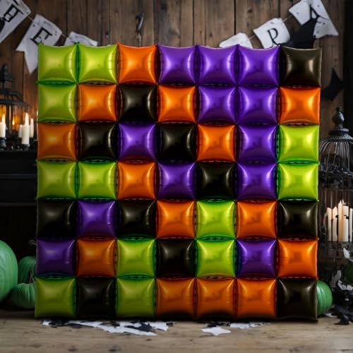 Halloween Balloon Arch Kit 50 Black Orange Square Foil Balloons Party Decor