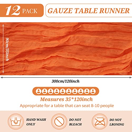 Orange Cheesecloth Table Runner 35x120in - Set of 12 for Wedding & Party Decor