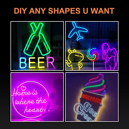 Purple LED Neon Rope Light 5M Waterproof Silicone Strip for Indoor Outdoor Signage