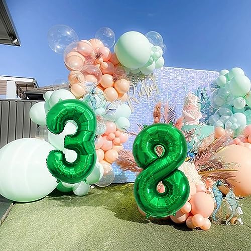 40 Inch Number Foil Balloon for 36th Birthday Party Decoration - Dark Green