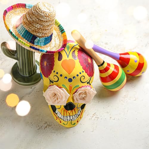 Small Mexican Straw Sombrero Hats 12 Pack - Party & Celebration Accessories