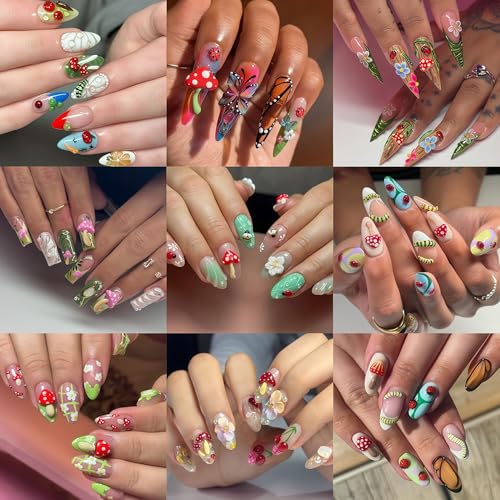 Cute Mushroom Nail Charms 3D Resin Nail Art Decorations - Mushroom Variation