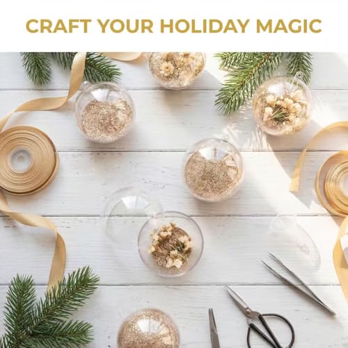 Small Transparent Fillable Acrylic Ornament Balls - 20 pcs, 6cm, DIY Crafts