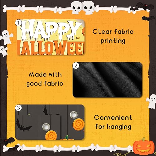 Halloween Party Banner - 70.8 x 43.3 Inch Spooky Decorations Backdrop