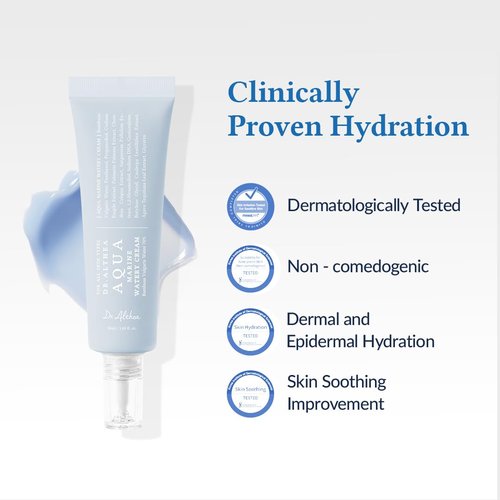 Dr.Althea Aqua Marine Watery Cream | Daily Face Moisturizer for All Skin Types | Deep Hydration Face Cream with Hyaluronic Acid | Vegan Korean Skincare, 1.69 Fl Oz