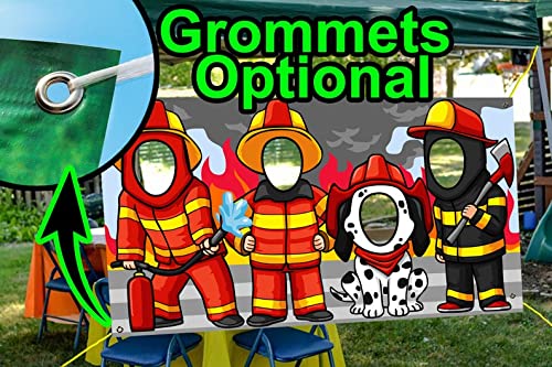 Firefighters Hole in Face Cutout Banner for Party Decorations - 42 x 72 Inches