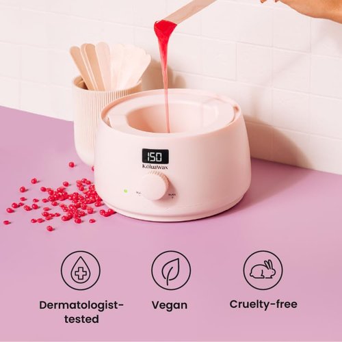 KoluaWax Premium Waxing Kit for Women - Beginner Friendly - Complete Wax Kit that includes 14oz of Wax Beads, Applicator, Pre and Post Care, Suitable for Sensitive Skin (Blush)
