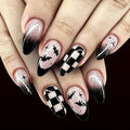 Halloween Black Press On Nails - Medium Almond Style-13