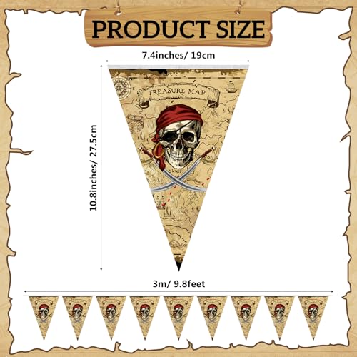 Pirate Party Banner Set - 60 Pcs 49 Feet Pirate Flags for Themed Celebrations
