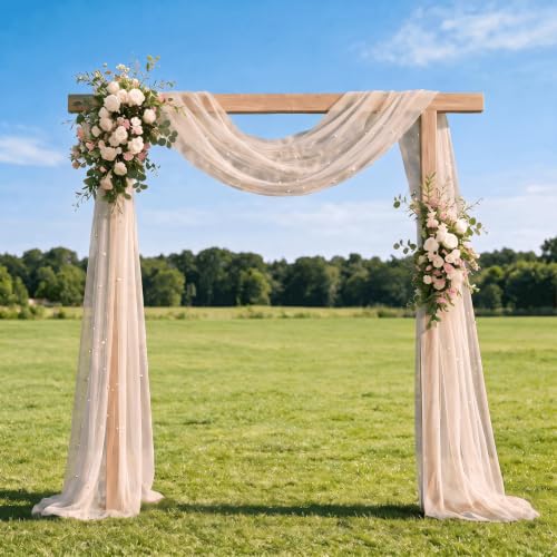 6-Pack Pearl Champine Gauze Table Runners 28x120 Inch - Home Decor