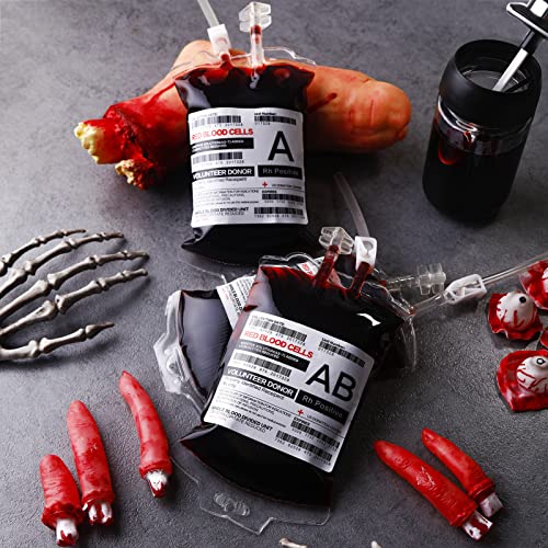 50 Reusable Halloween Blood Bags with Syringe - Party & Medical Decor