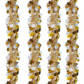 Gold and White Tinsel Garland - 4 Pack 6.6FT Metallic Sequin Streamers for Party Decor