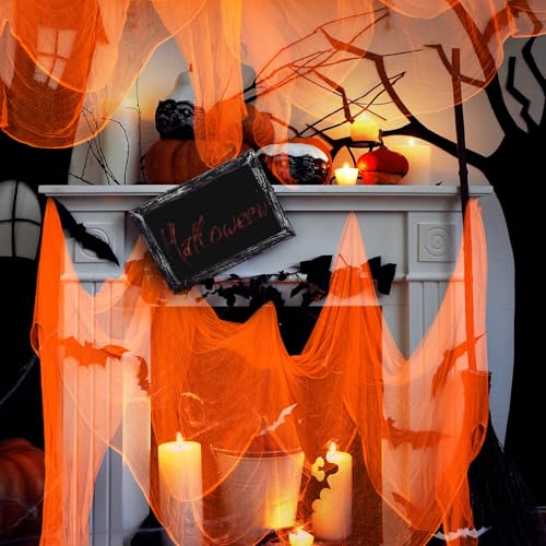 Halloween Orange Cheesecloth Fabric Roll - 29.92 x 590.55 Inch for DIY Decorations