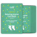 Codi New York Relaxing Aroma Foot Mask, Home Spa Moisturizing Pedicure Socks, 6 Pairs, For Dry Cracked Heel, Hydrating Foot Treatment, Made in Korea (Peppermint)
