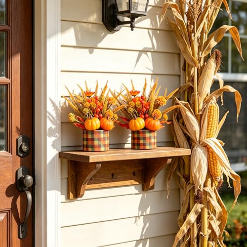 Autumn Thanksgiving Decor Set - 2PCS Fall Home Table Fireplace Decorations - Orange-AB