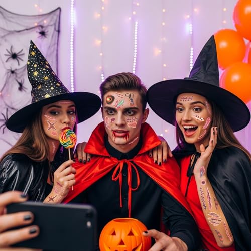 Halloween Scar Fake Wound Temporary Tattoos - Realistic Horror Effect, 60PCS, Variation: Scar