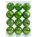 24pcs Green Christmas Tree Ornaments - 2.36 Inch Shatterproof Holiday Decorations