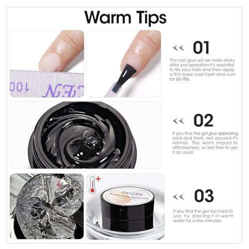 15g Solid Nail Glue Gel for Press-On Nails - Repositionable & Strong Adhesive (Variation: 1pcs - 15g/pc solid glue gel)
