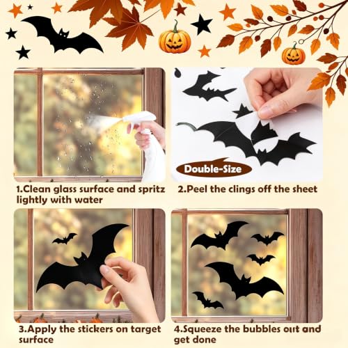 Halloween Ghost Window Clings Decor - Large Static Decals for Windows & Doors