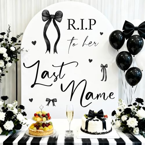 Black Rip to Her Last Name Sign Decal for Bridal Shower & Halloween Backdrop