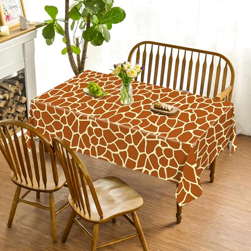 Giraffe Pattern Party Plastic Tablecloth - Jungle Animals Kids Birthday Decor