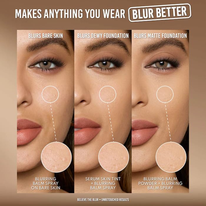 Yummy Skin Liquid Blurring Balm - Mattifying Setting Spray with Niacinamide | 3.3 oz, Vegan Formula