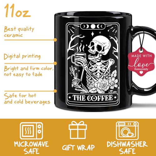 Funny Skeleton Tarot Mug - Novelty Coffee Cup for Witch and Goth Fans