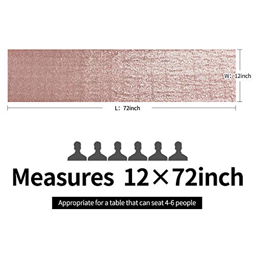 Rose Gold Sequin Table Runner Set - 2PCS 12x72 Inch for Weddings & Parties (Variation: 12"x72" 2PCS / Rose Gold)