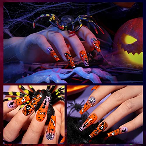 Halloween Nail Art Stamping Plates - 8PCS Fall Winter Nail Design Kit