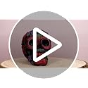 Black Day of The Dead Floral Sugar Skull Figurine - Summer Red & Purple Flowers Variation - Halloween & Dia de los Muertos Decor 6"