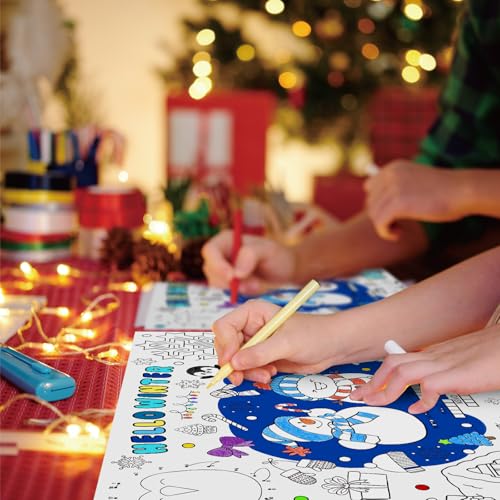 Winter Coloring Placemats for Kids - 45pcs Holiday Printable Table Mats