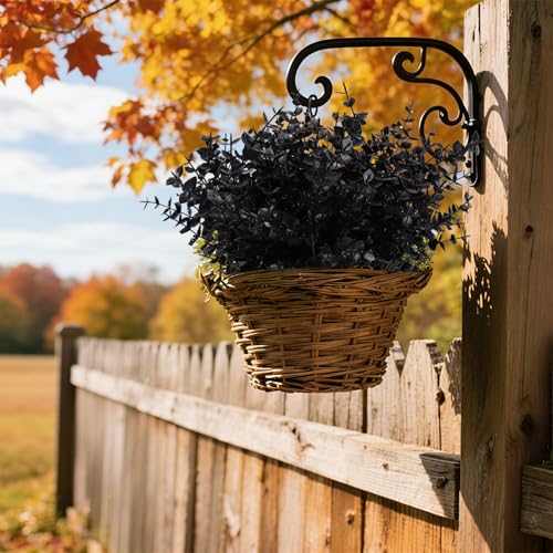 Artificial Eucalyptus Flowers Outdoor UV Resistant - Black, 12 Pcs